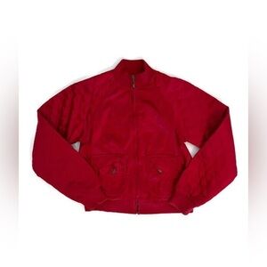 Bill Blass Women’s Size Small Red Shiny Quilted Zip-Up Jacket